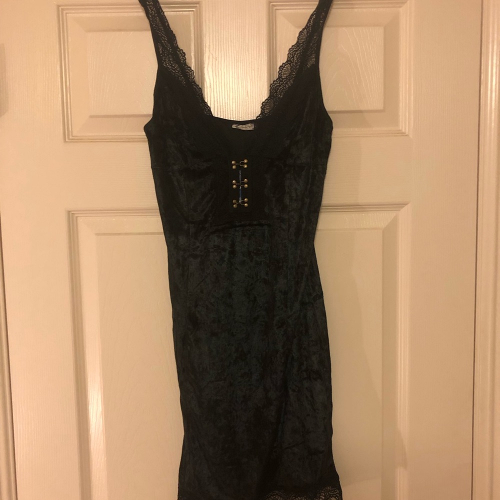 Free People Black Velvet Mini Dress